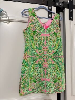 Lilly Pulitzer Pink and Green Sleeveless Shift Dress